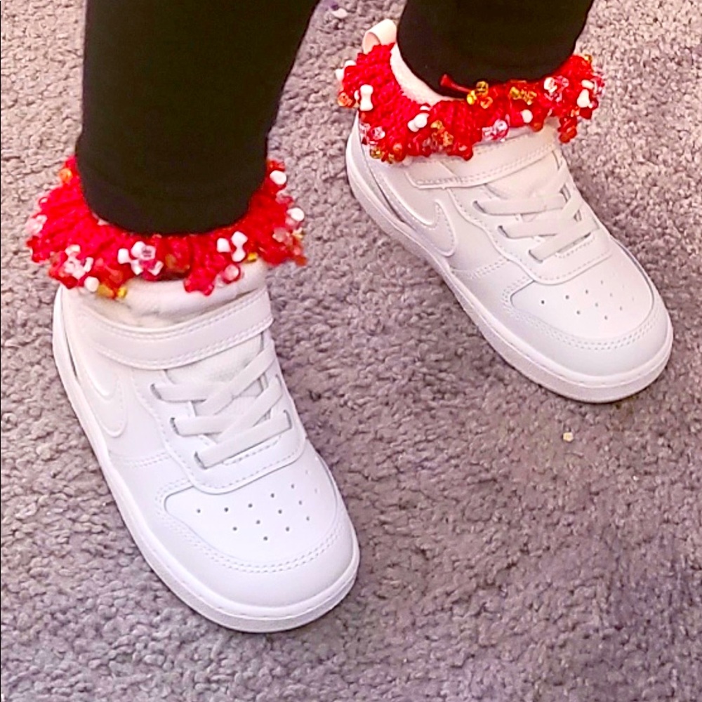 Home made crotchet beaded socks